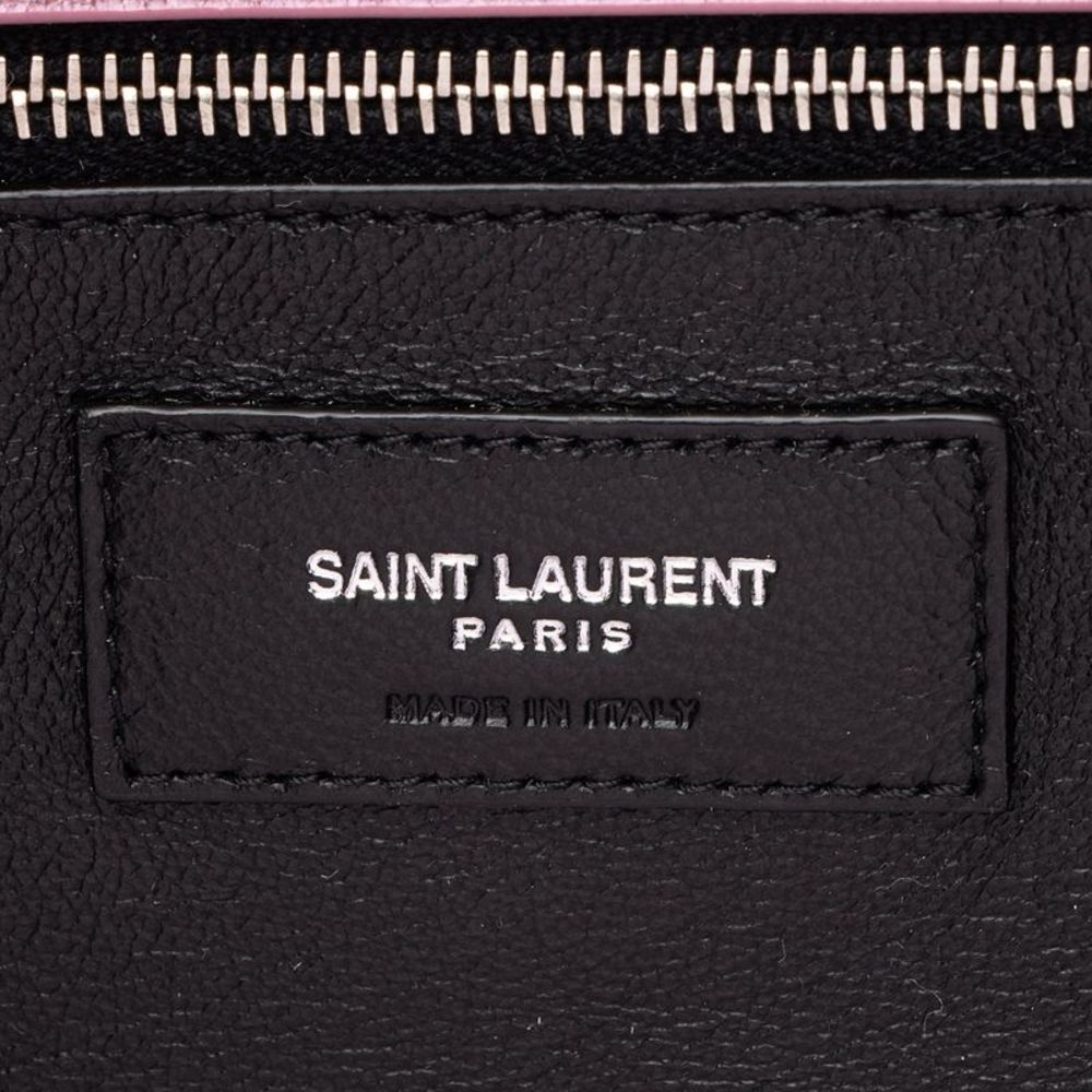 Saint Laurent Metallic Quilted Lambskin Puffer Sade Clutch - Picture 7 of 14